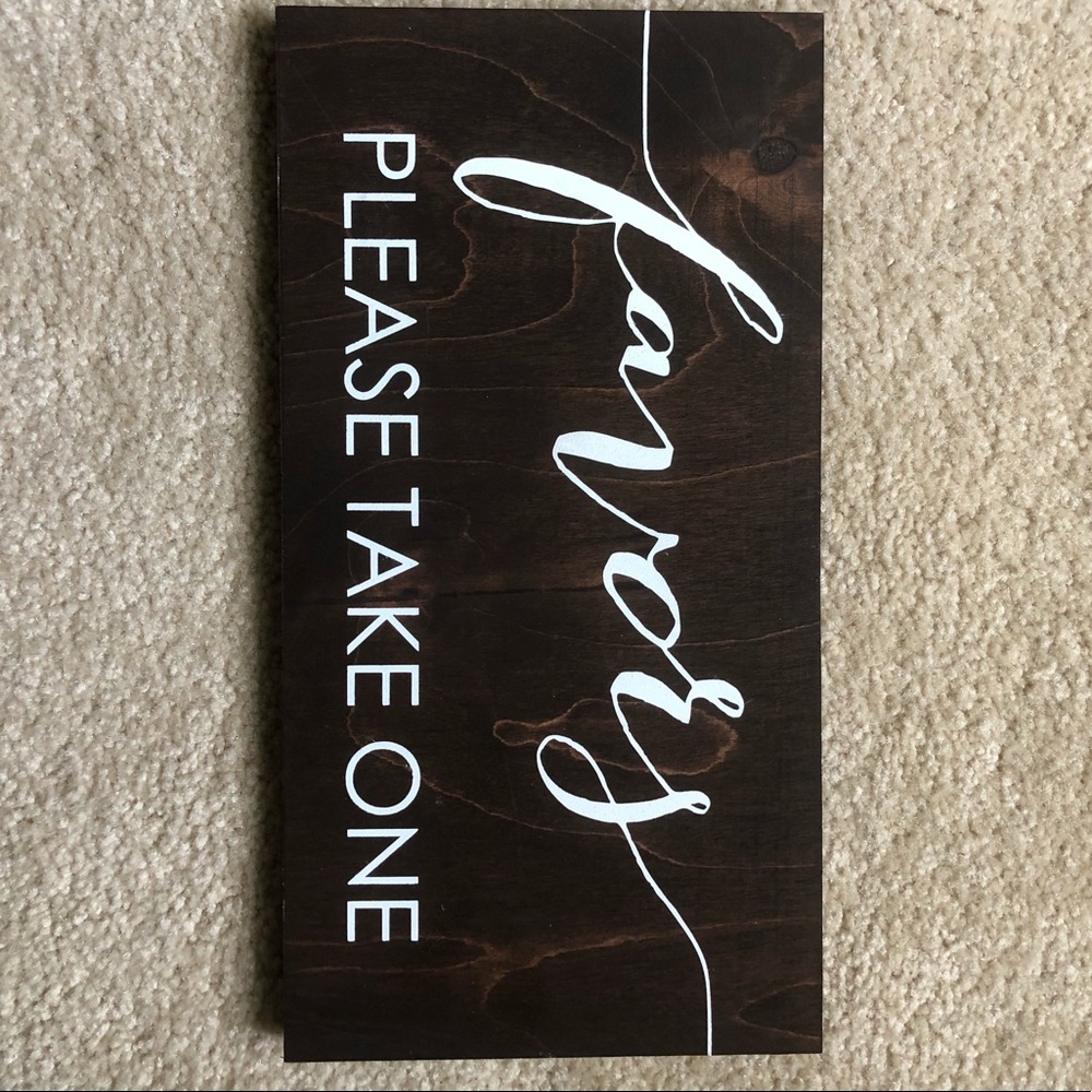 Table top favors sign handmade!
